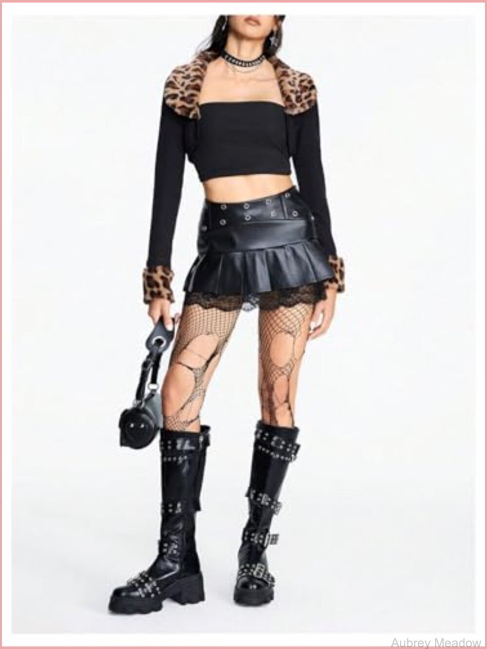 Fuzzy Cheetah Print Shrug Cardigan Long Sleeve Crop Top Open Front Y2K - Picture 6 of 6